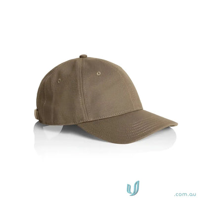 Brown Access Canvas Cap with curved peak, adjustable strap, lightweight design
