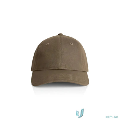 Brown Access Canvas Cap with curved peak, lightweight low-profile six-panel design