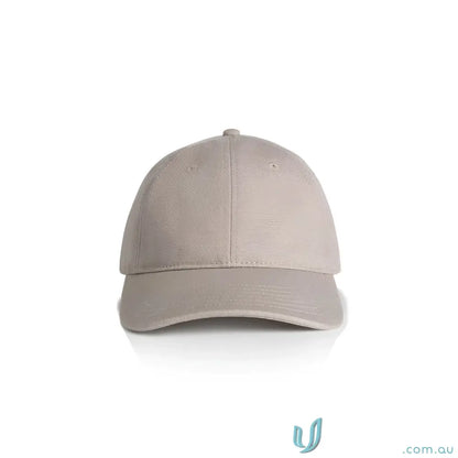 Light brown Access Canvas Cap with curved peak and low-profile six-panel design