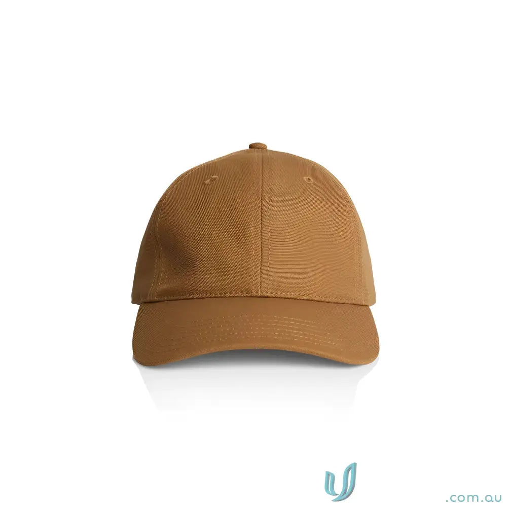 Plain brown Access Canvas Cap with curved peak and lightweight low-profile design