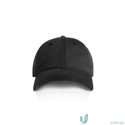 Black plain baseball cap from AS Colour Access Faded Cap collection, durable and stylish