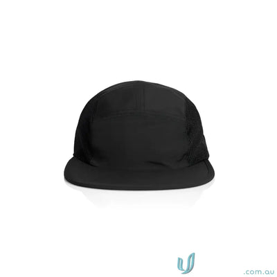 Black waterproof Active Finn Cap with mesh sides and quick-dry recycled nylon fabric