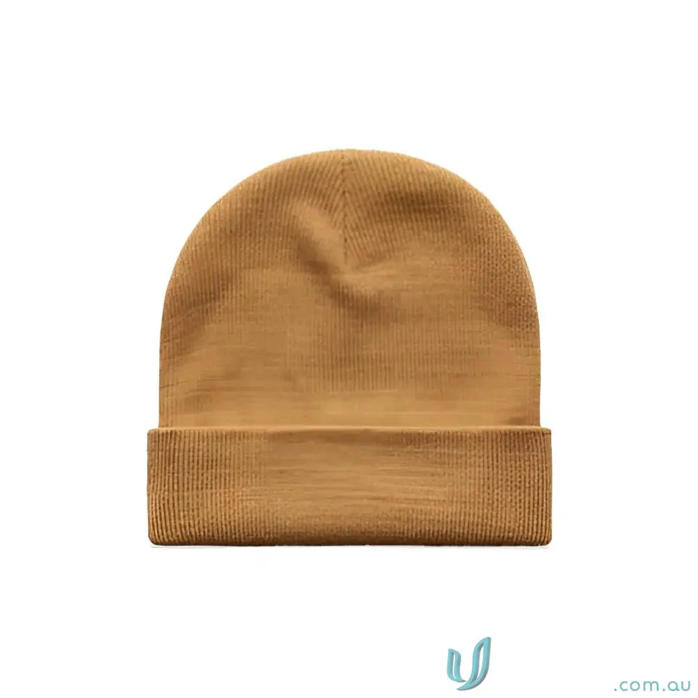 Brown knit cuff beanie in AS Colour Cuff Beanie 1107 relaxed fit acrylic knit hat