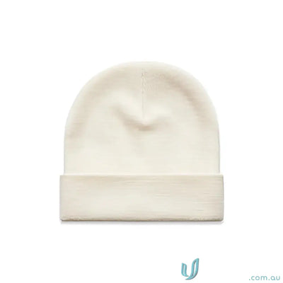 Off-white cuff beanie showing relaxed fit colour cuff acrylic knit hat in casual style