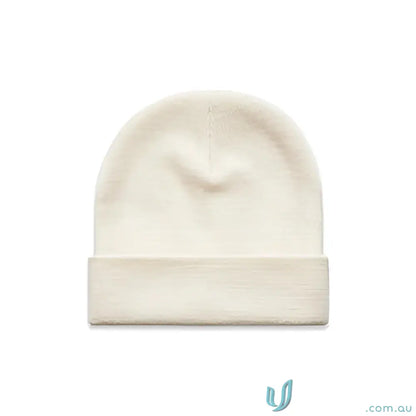 Off-white cuff beanie showing relaxed fit colour cuff acrylic knit hat in casual style