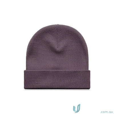 Mauve knit cuff beanie from AS Colour Cuff Beanie 1107 with relaxed fit and acrylic knit