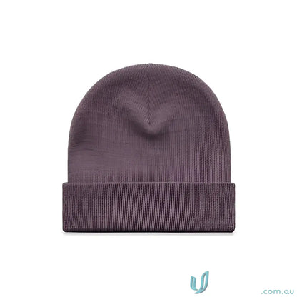 Mauve knit cuff beanie from AS Colour Cuff Beanie 1107 with relaxed fit and acrylic knit