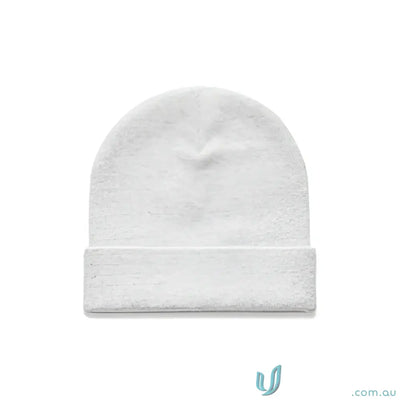 White knit cuff beanie from AS Colour Cuff Beanie 1107 for a relaxed fit cool look