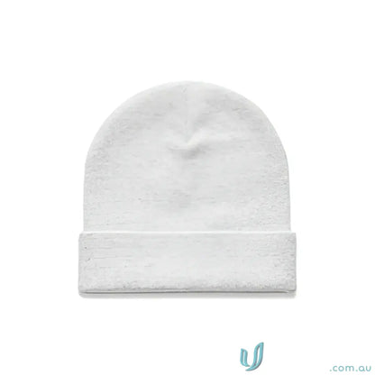 White knit cuff beanie from AS Colour Cuff Beanie 1107 for a relaxed fit cool look