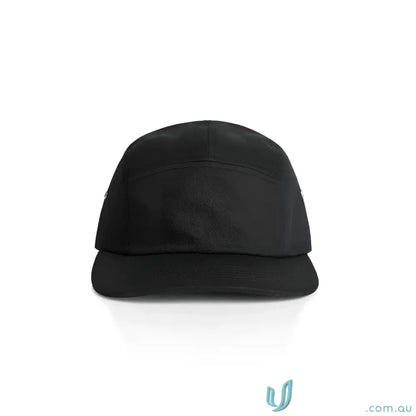 Black Finn Five Panel Cap made of durable breathable 100% cotton for style and comfort