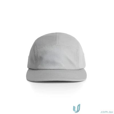 Light gray AS Colour Finn Five Panel Cap 1103 with flat brim, durable 100% cotton
