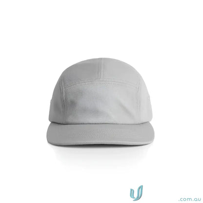 Light gray AS Colour Finn Five Panel Cap 1103 with flat brim, durable 100% cotton