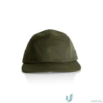 Dark green Finn Five Panel Cap with flat brim made of durable 100% cotton