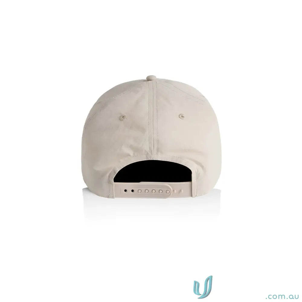 Light beige Frame Nylon Cap with curved peak and adjustable snapback closure