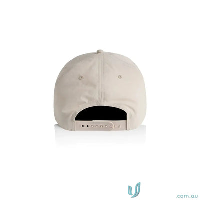 Light beige Frame Nylon Cap with curved peak and adjustable snapback closure