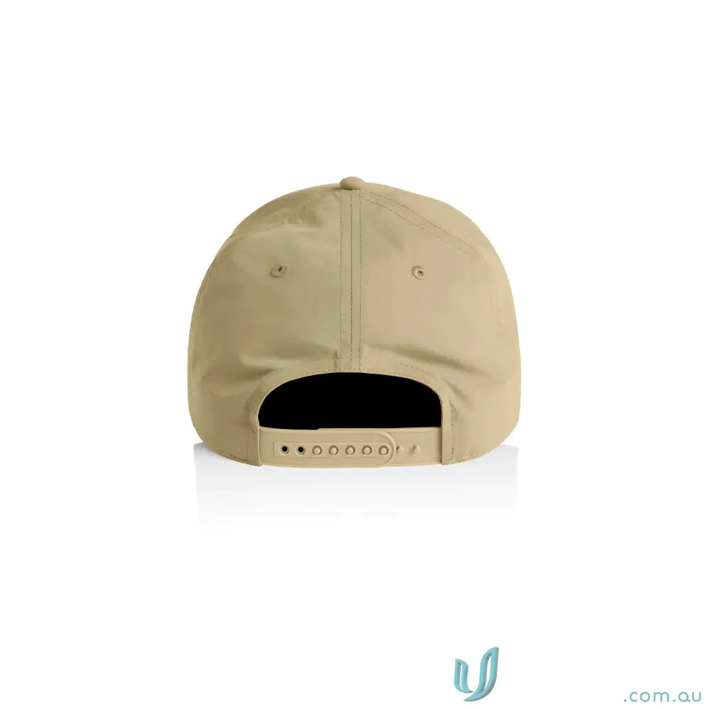 Tan Frame Nylon Cap with Curved Peak and Adjustable Snapback Closure