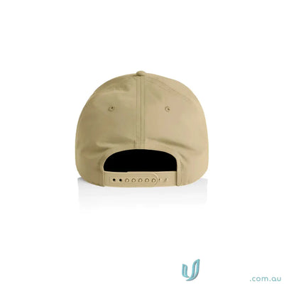Tan Frame Nylon Cap with Curved Peak and Adjustable Snapback Closure