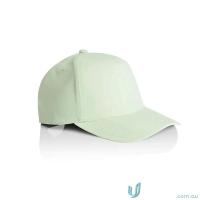 Pale green Frame Nylon Cap with curved peak and high-profile design