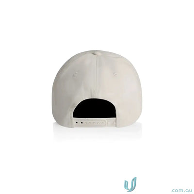 Cream-colored AS Colour Frame Soft Cap with curved peak and plastic adjustable snapback