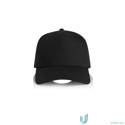 Plain black AS Colour Frame Soft Cap with curved peak and plastic adjustable snapback