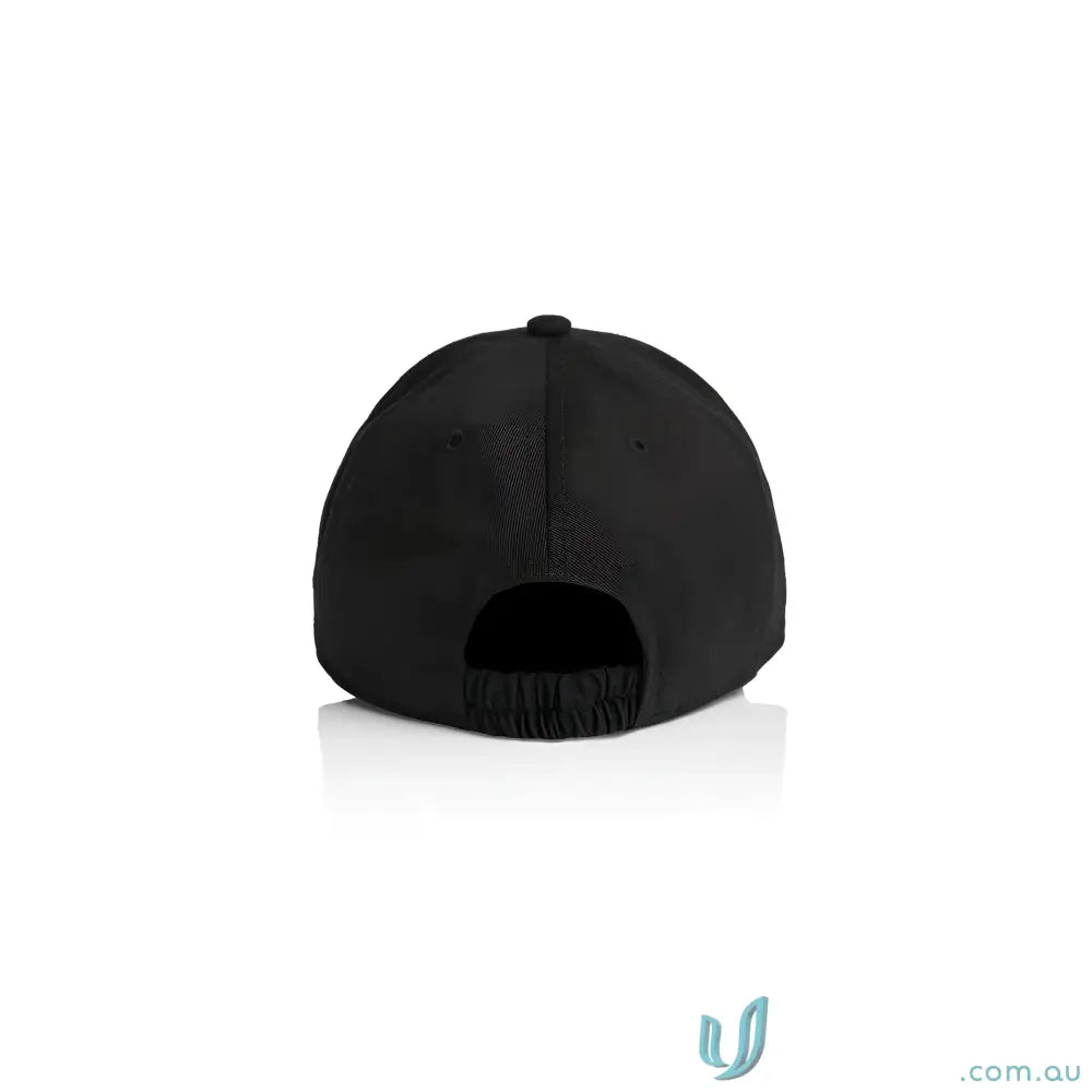 Plain black AS Colour Icon Kids Cap with mid profile and elasticized back