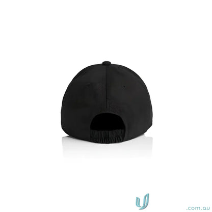 Plain black AS Colour Icon Kids Cap with mid profile and elasticized back