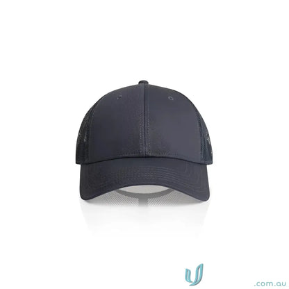Dark gray AS Colour Icon Trucker Cap with mid profile and breathable recycled polyester mesh