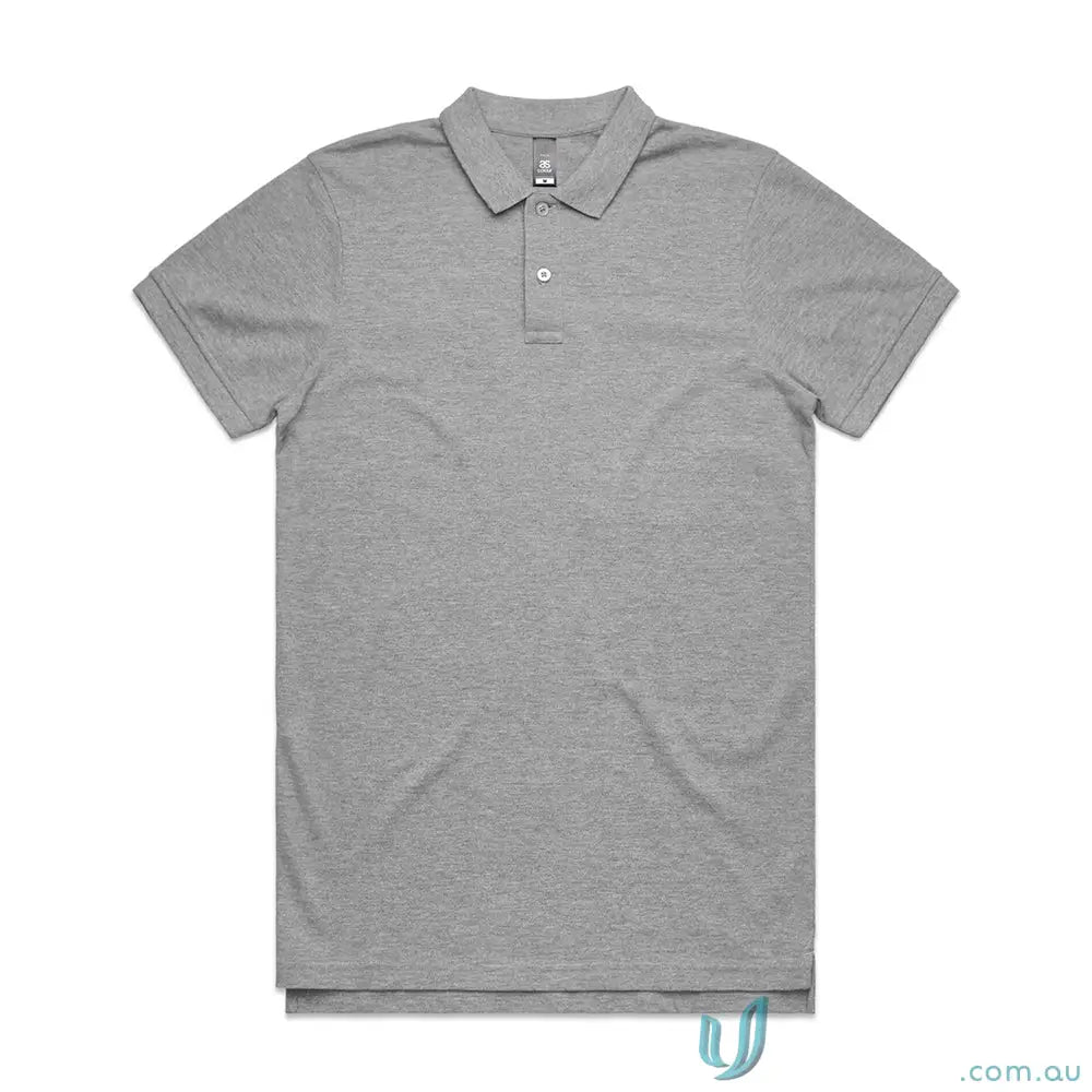 Gray pique polo shirt with double needle hems and tonal buttons from AS Colour Pique Polo