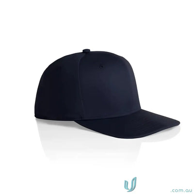 Dark blue AS Colour Stock Flex Cap 1106 with flat peak and high profile five-panel design