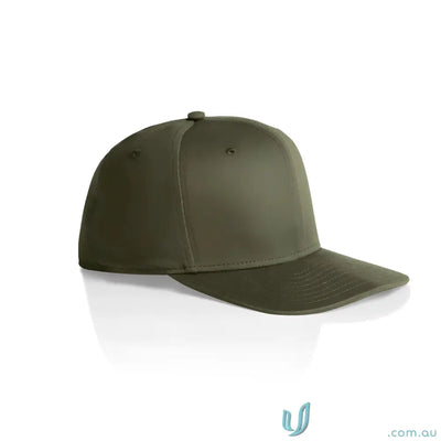 Dark olive green AS Colour Stock Flex Cap with flat peak and structured crown