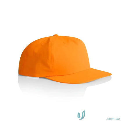 Vibrant orange recycled nylon Colour Surf Safety Cap with flat brim and quick-dry fabric