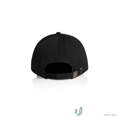 Black AS Colour Women’s Access Cap with bronze buckle, six-panel cap, tonal under-peak lining