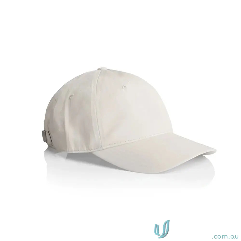 Plain white AS Colour Women’s Access Cap with curved brim and six-panel design
