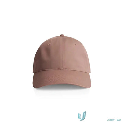 Light brown six-panel access cap with curved brim and tonal under-peak lining