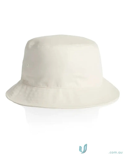 Off-white bucket hat with reinforced brim and side eyelets, perfect for summer style