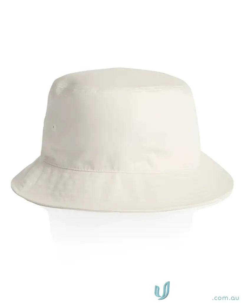 Off-white bucket hat with reinforced brim and side eyelets, perfect for summer style