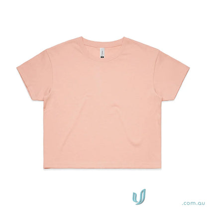 Peach-colored AS Crop Tee short-sleeved t-shirt perfect for workwear or uniforms