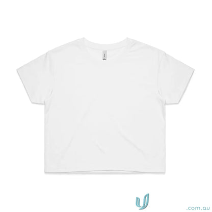 White crop top t-shirt from AS Crop Tee ideal for uniforms and workwear, minimum order available