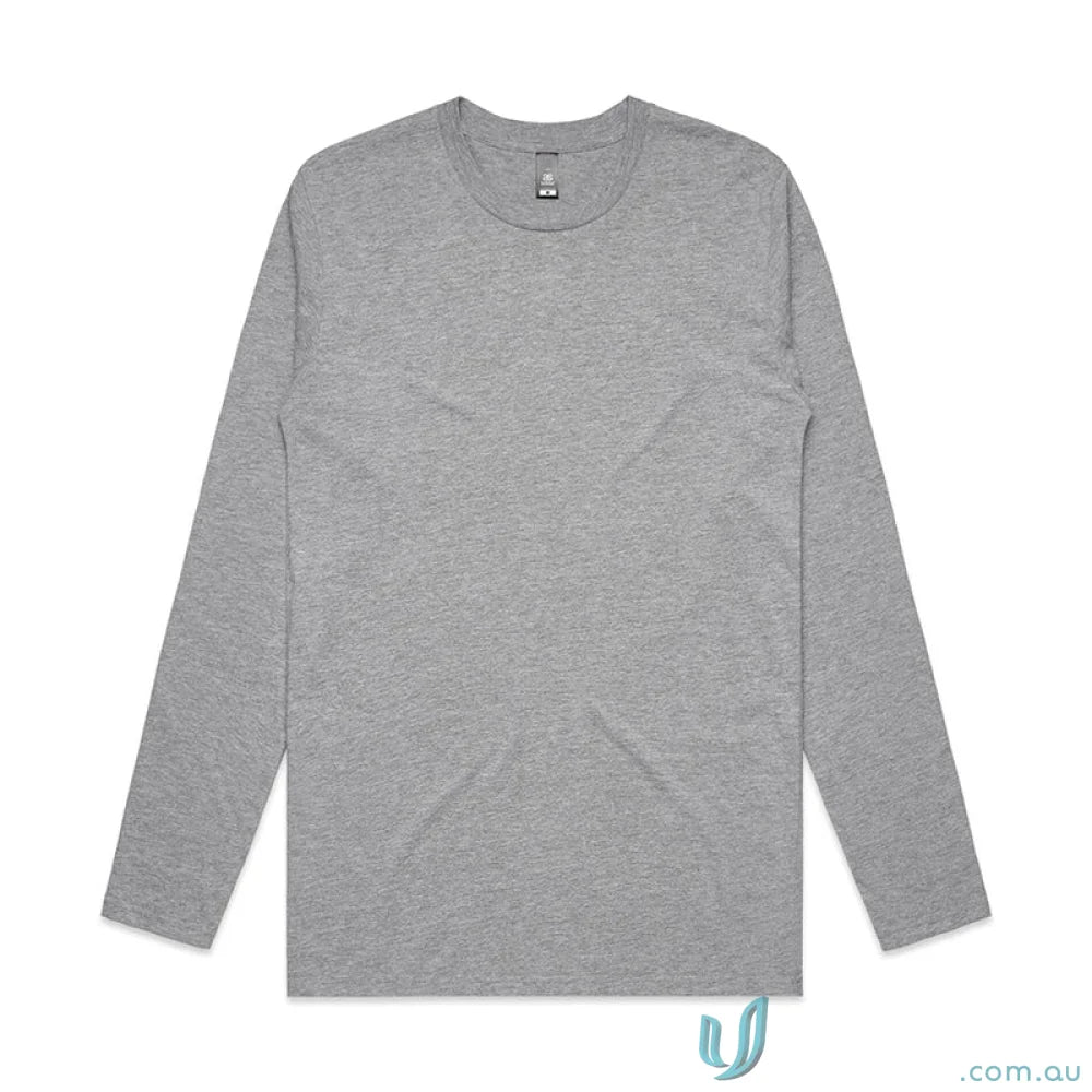Heather grey AS Ink LS Tee, perfect for uniforms and workwear, casual style