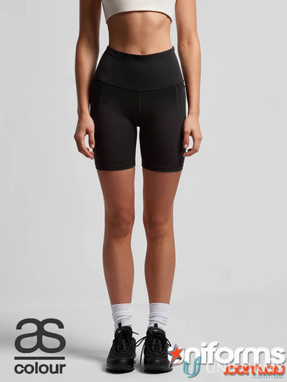AS Ladies Active Shorts in black, perfect for workout wear and casual uniforms