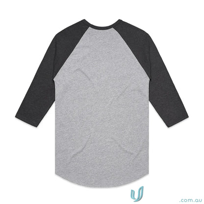 Gray and black raglan shirt from AS Raglan Tee, perfect for workwear or uniforms