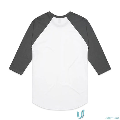 Gray and white raglan shirt from AS Raglan Tee perfect for casual work uniforms