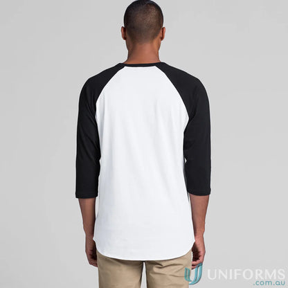 White and black raglan shirt ideal for work uniforms and casual workwear