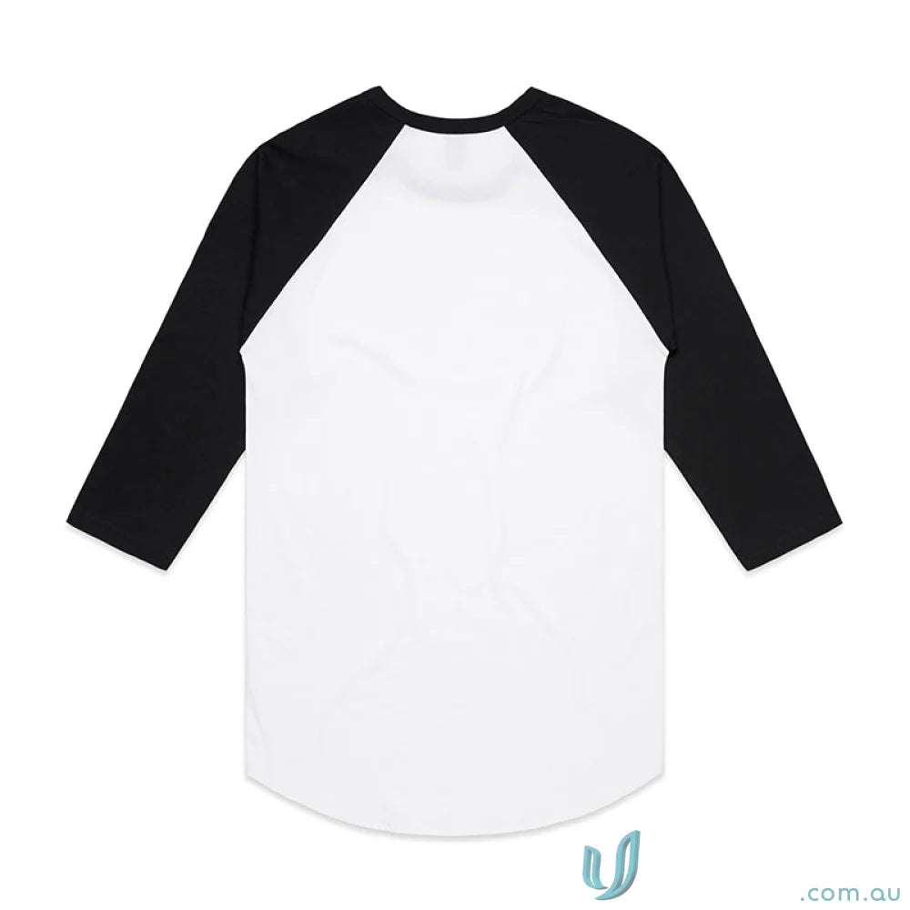 AS Raglan Tee white and black casual workwear shirt perfect for uniforms