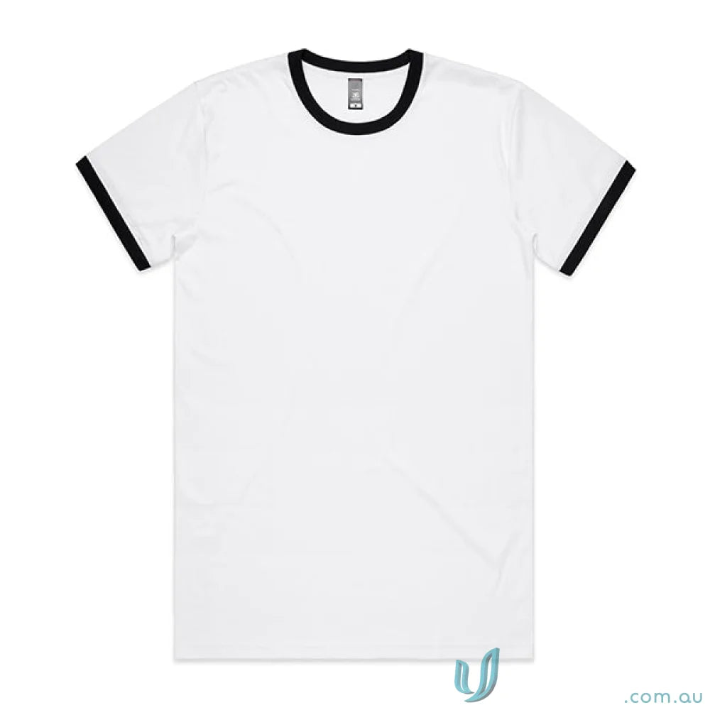 AS Ringer Tee white workwear t-shirt with black trim, perfect for uniforms