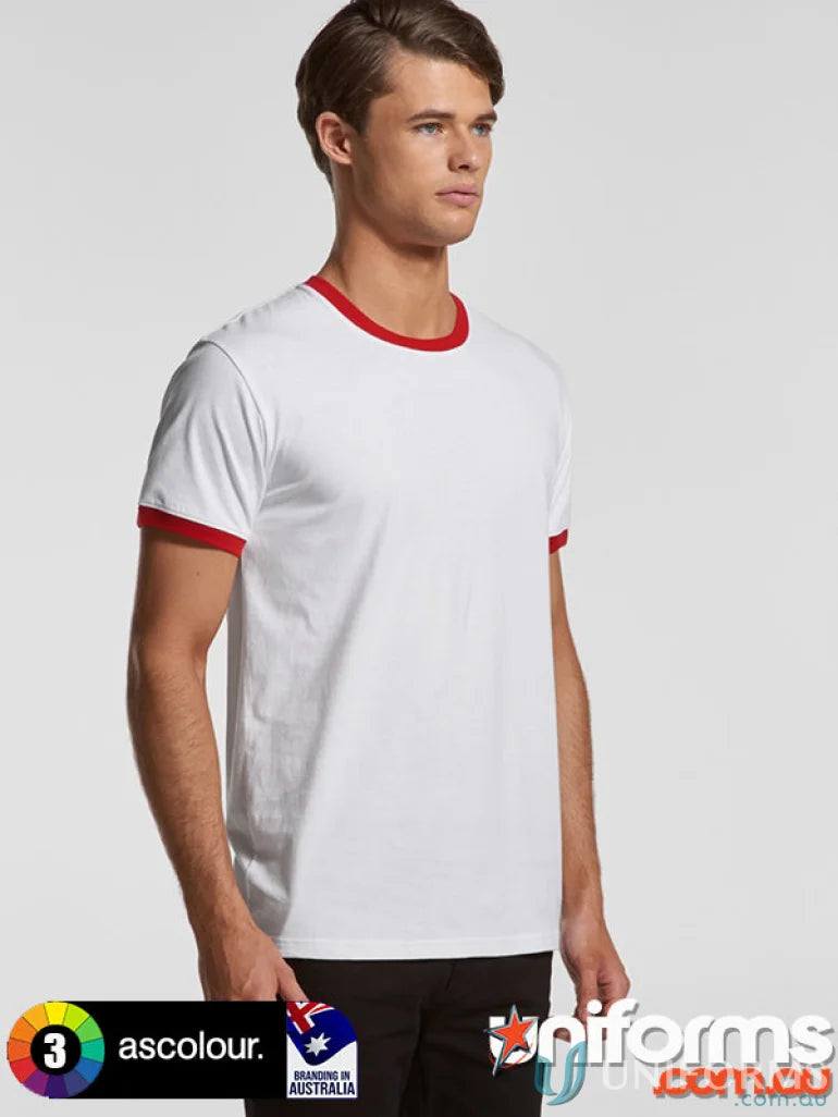 AS Ringer Tee white workwear ringer tee with red trim for uniforms and casual wear