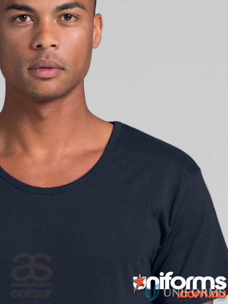 Navy blue scoop neck T-shirt from AS Shadow Tee, perfect for workwear and uniforms