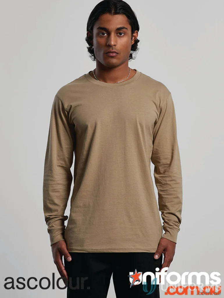 Tan long-sleeved T-shirt from AS Staple LS Tee ideal for workwear and uniforms