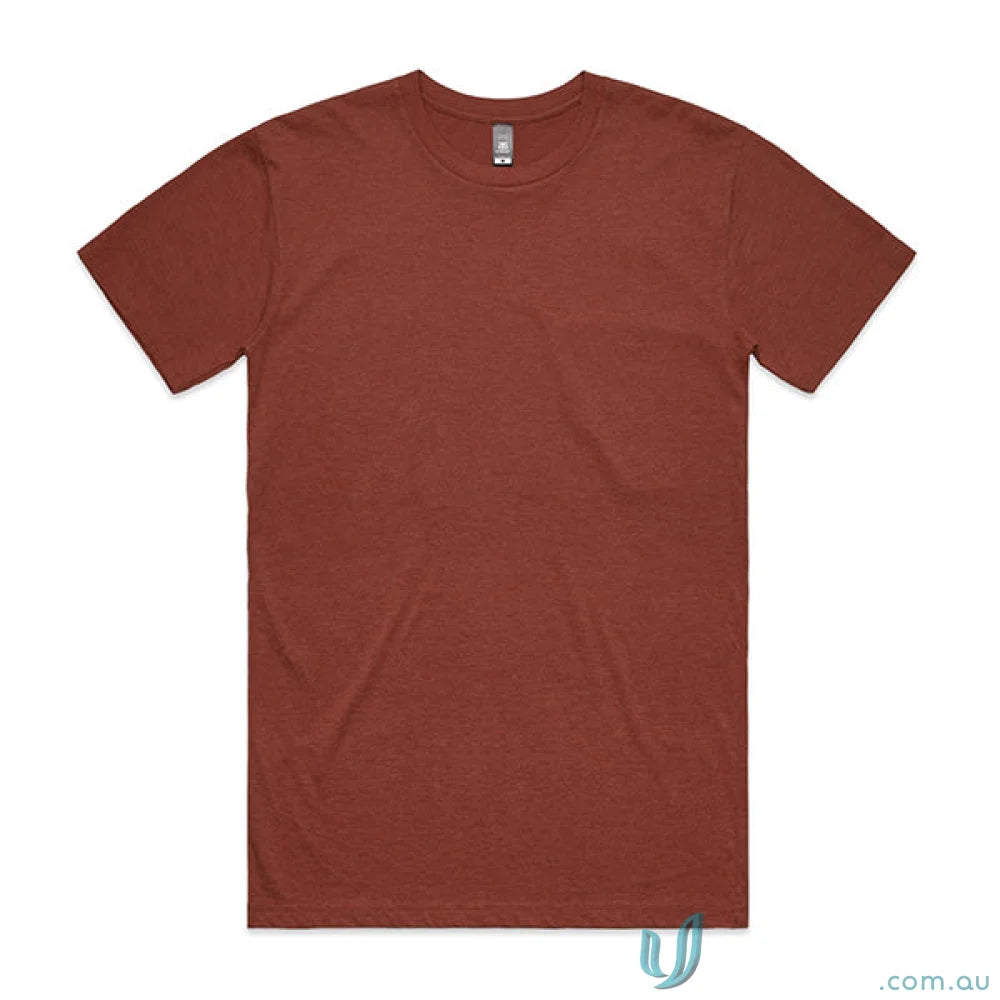 Plain deep reddish-brown AS Staple Marle Tee short-sleeve crew-neck shirt for casual wear