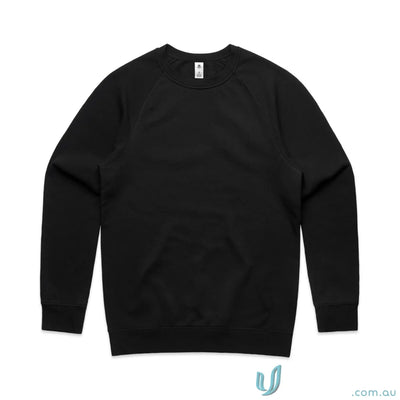 Black crewneck sweatshirt from AS Supply Crew featuring classic crew orange design